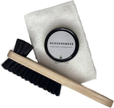 3BMT® Complete Schoenpoets set - Schoensmeer Neutraal/Transparant met Schoenborstel en Schoenpoetsdoek - Schoenen Schoonmaak