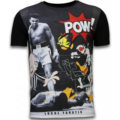 Local Fanatic Ali vs. cartoons digital rhinestone t-shirt