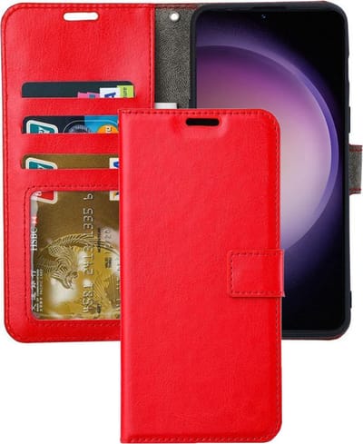 Portemonnee Book Case Hoesje Geschikt voor: Samsung Galaxy S23 - Rood