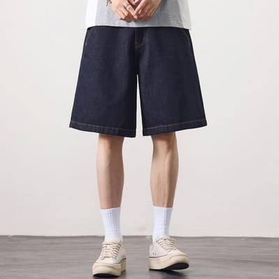 Werk Denim Shorts Mannen Dikke Man Los Recht Wijde Pijp Vijf Punten Middellange Broek 31