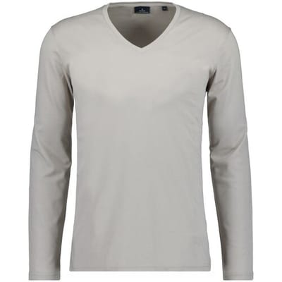 Ragman T-Shirt V-Neck Pima Cotton Luxury Longsleeve Licht Beige / male