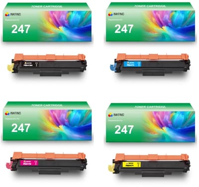 INKFIND TN247 tonercartridge multipack van 4 stuks (Zwart+Cyaan+Magenta+Geel) compatibel met Brother TN247BK/TN247C/TN247M/TN247Y TN-247BK/TN-247C/TN-247M/TN-247Y (Zwart+Cyaan+Magenta+Geel) toner cartridge -4-pack BK/C/M/Y