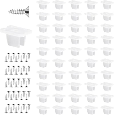 Waterdichte LED-lichtstripclips - Montagebeugelclips - 50 stuks - Geschikt voor 5-6 mm siliconen LEDstriphouder - Inclusief schroeven - Transparant - Installatieaccessoires - Bevestigingsclips