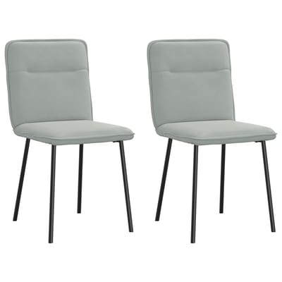 vidaXL - Eetkamerstoelen - 2 - st - fluweel - lichtgrijs
