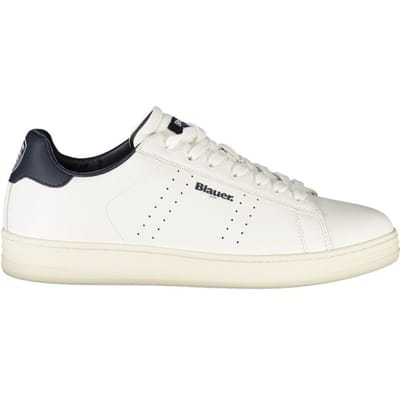 Blauer Witte Polyurethaan Sneakers voor Mannen
