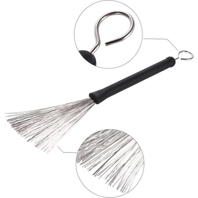 1 paar drumstokken + 1 paar drumborstels drumstokkenset met opbergtas voor jazz-folkmuziek black