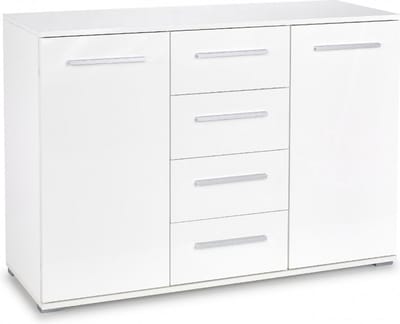 Dressoir Lima 116 cm breed in hoogglans wit