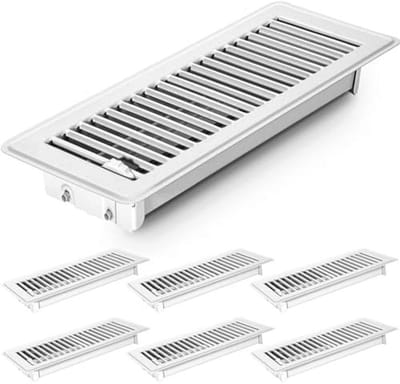 Vloerventilatierooster 10,2 x 30,5 cm - Roestvrij, Geschikt voor Vloer, Muur en Plafond