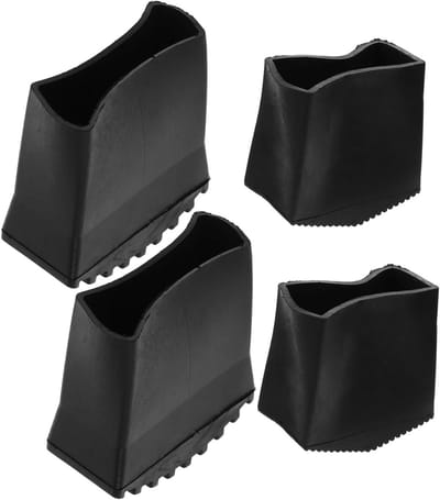 Ladder Voetafdekkingen - Antislip Rubberen Doppen - Vloer Beschermen - Verhoogt Stabiliteit - 7x7x3.5cm - Zwart