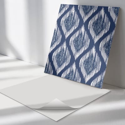 Wallfluent Vinyl Tegels - Ruitpatroon met Lijnen Zelfklevende Vinyl Tegels - 30 cm x 30 cm - Marine Vinyl Tegels - Verpakking van 9 stuks - Vierkant PVC Tegels - Patroon Plaktegels - Vinyl Wandtegels - Plaktegels Keuken en Badkamer