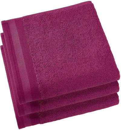 De Witte Lietaer Handdoeken Contessa, Aubergine - 50 x 100 cm - 3 stuks - Katoen