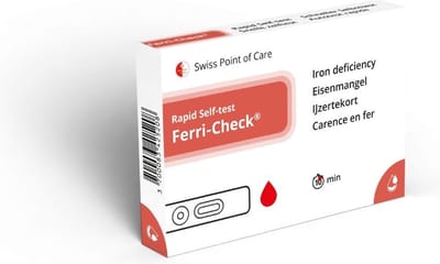 Ferri-Check ijzertekort zelftest | snelle test voor het opsporen van ijzertekort | resultaat beschikbaar binnen 10 minuten | eenvoudig thuis te gebruiken - geen laboratorium nodig - volledig anoniem