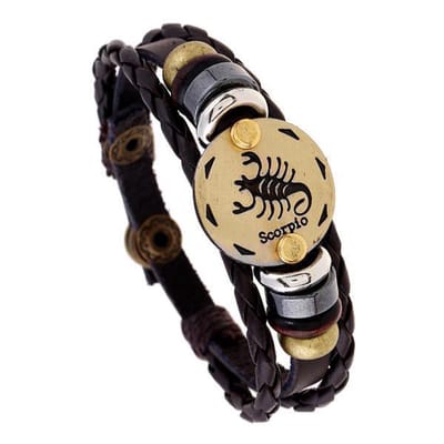 Leren armband sterrenbeeld schorpioen 4076
