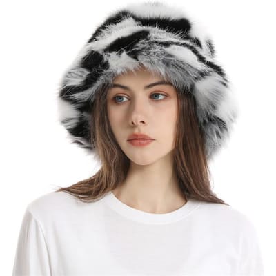 Dames Winter Outdoor Vissershoed Pluche Warm Brede Rand Stiksel Kleur Hoed