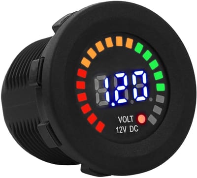 Golden crown - Voltmeter - Digitale Display - Waterdicht - Zwart - Motorfiets Voltmeter - Geschikt voor Auto en Motor