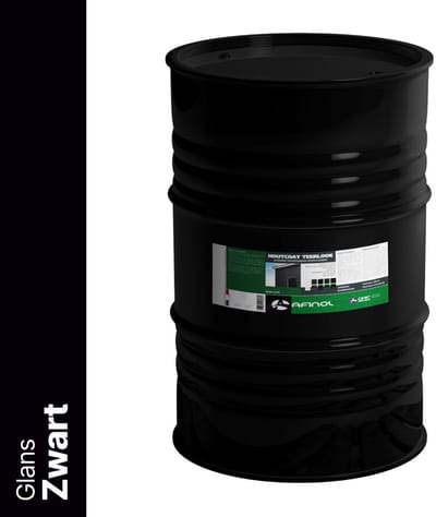 Afinol Houtcoat Teerlook Glans Zwart 200 liter - Bescherming tegen weersinvloeden - UV bestendig - Niet kleverig - Dekkende Hout Beits - In Mat of Glans - In Zwart, Antraciet en Groen