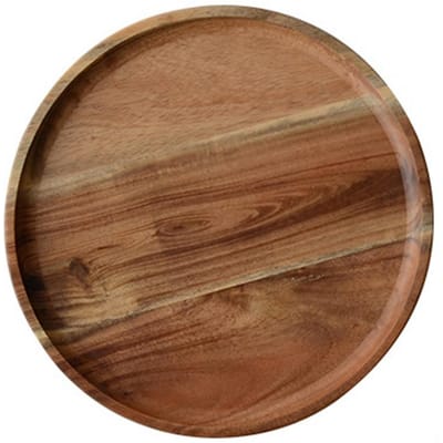 13/15/20/25cm Houten Snackbord Rondvormig Hout Sandwich Brood Thee Dienblad Tafelgerei Dessert Japans-stijl Gedroogd Fruit Mand brown