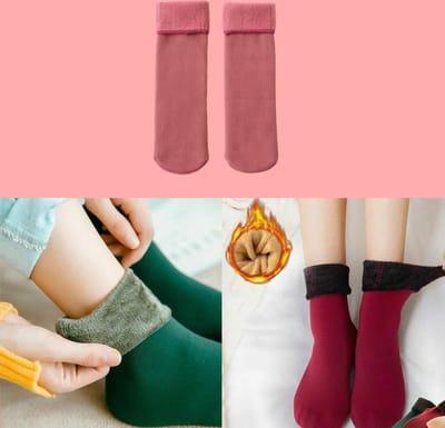 Sara Shop - Warme Sokken - Thermo Wintersokken - gevoerde sokken voor de koudste dage- One-Size - Rood-Kerst cadeau & Sinterklaas cadeau