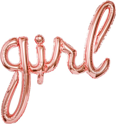 Partydeco - Folieballonnen Script Rose Gold Girl