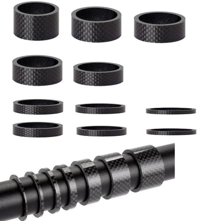 Allecto - Fiets Hoofdtelefoon Spacer Set - Verstelbare Afstandhouders - Geschikt voor Fiets Voorvork - Handlebars - 11-delige Set - Perfect voor Fi...