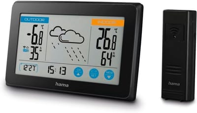 Draadloos weerstation met buitensensor en touchscreen - Weersvoorspelling, temperatuur- en luchtvochtigheidsmeting