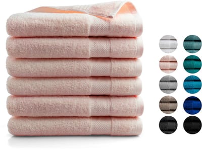DoubleDry XL Handdoeken 70 x 140 - set van 6 - Hotel kwaliteit 500 g/m2 - 6x Perzik