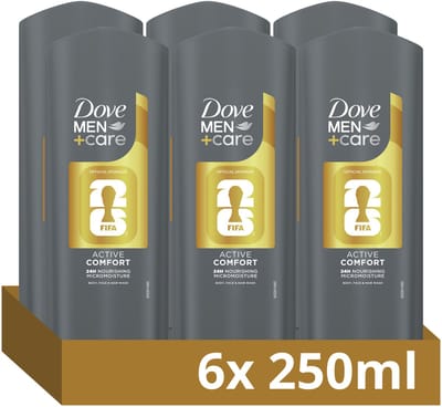 Dove Men+Care 3-in-1 Douchegel - Active Comfort FIFA Edition - 6 x 250 ml