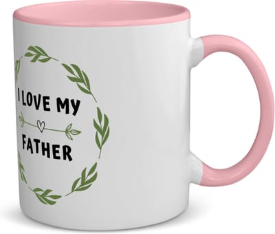 Akyol - i love my father koffiemok - theemok - roze - Papa - liefste vader - vader cadeautjes - vaderdag - verjaardag - geschenk - kado - 350 ML inhoud