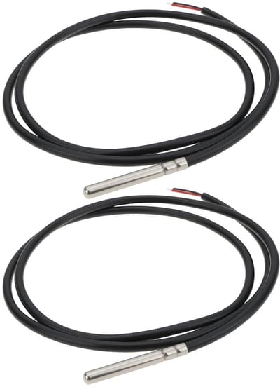 Dailygoods- Temperatuursensor - Meetbereik -35 °C tot +105 °C - 2 Stks - Siliconen Kabel - Tweedraads - Geschikt voor Huishoudelijke Apparaten - Temperatuursonde