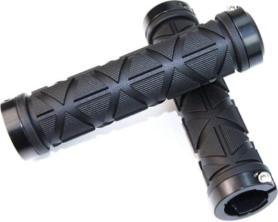 Zachte, niet-slip rubberen mountainbike handvatten voor downhill en MTB, lock-on grip in zwart