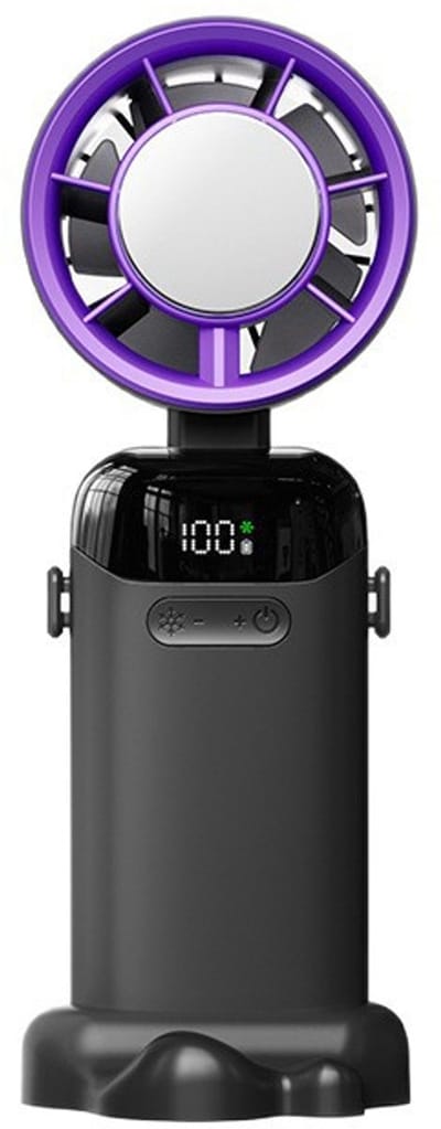 VHV-Draagbare Mini-Ventilator met Halfgeleider-Koeling - Handventilator met Ijskoelde Mist - Krachtige Oplaadbare Ventilator - Opvouwbaar Design - Voor Reizen, Kantoor en Outdoor - Donkergrijs