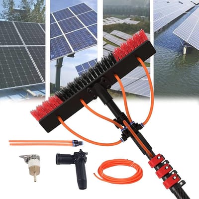 Raamreinigingsborstel - Glazenwasserstok Telescoopborstel - Hoge ramen wassen - Met watertoevoer - Tot 108 meter - Grijs