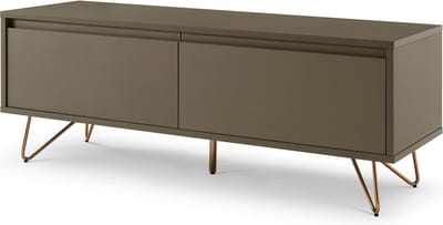 TV-meubel Lucy Grijs - MDF - Breedte 120 cm - Hoogte 45 cm - Diepte 40 cm - Met lades - Met planken - Zonder deuren