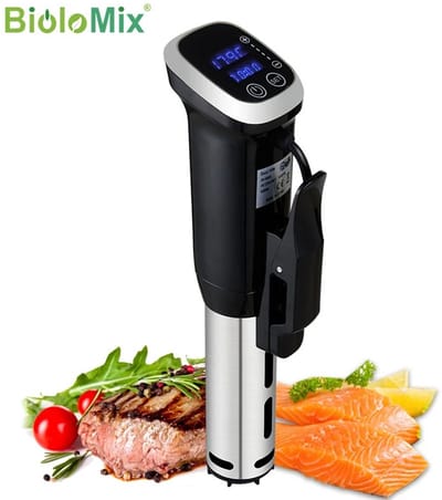 Genet7 Store - BioloMix Sous Vide Stick SV-8008 - 1200W - IPX7 Waterdicht - Digitaal LED Display - Nauwkeurige Temperatuurregeling - Sous Vide Cooker - Zwart