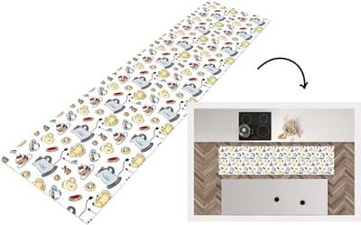 Keukenloper - Loper keuken - Patronen - Thee - Taart - High tea - 200x50 cm - Keukenloper vinyl