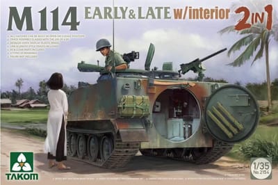 Takom Modelbouwpakket Militaire voertuigen - 2154 M114 early - late type with Interior Plastic - 1:35 - Modelbouw