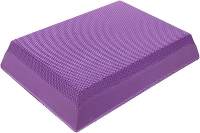 Draagbare Yogamat met Kniebeschermers voor Thuis Workout en Yoga Oefeningen - Dikke Balance Pad in Paars voor Comfort en Stabiliteit