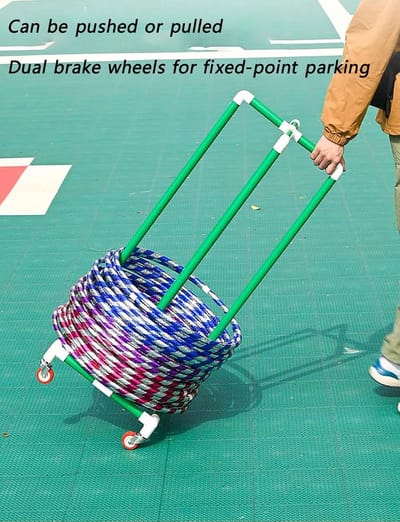 Hoepel Opberger - Fitness Ring Standaard - Sport Spullen - Mobiel Met Wielen - 85cm Hoog - Geel