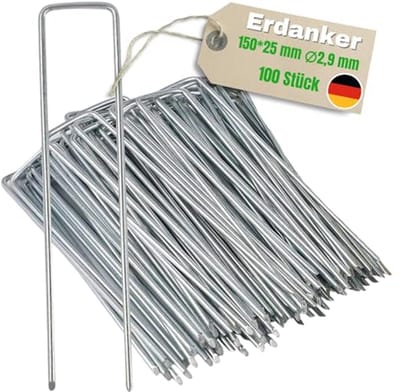 Anti-roest grondankers voor tuin en kamperen – Stevige bevestigingsankers 150 x 25 mm – Set van 100 stuks