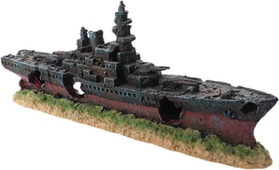Aquariumdecoratie schip - realistische hars - veilige schuilplaats voor vissen en garnalen - ShopVlot