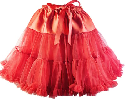 BamBella® - Onesize Grote Petticoat Grote rok poffig Rood Tulle laagjes rokje doorzichtig onder rok dames
