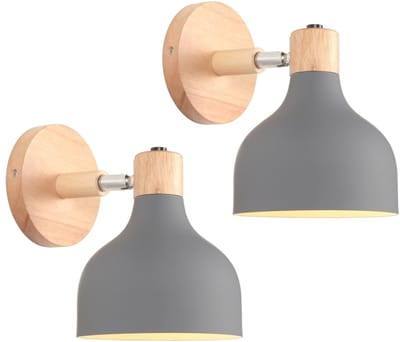 2 Stuks Wandlamp Moderne Slaapkamer E27 Verstelbare Wandverlichting Binnen Woonkamer Licht Grijs