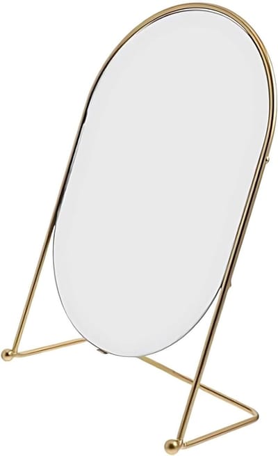 Make-up spiegel - Tafelspiegel ijdelheid - Nauwkeurig aanbrengen - Verstelbare hoek - 32 x 22 cm - Champagne goud