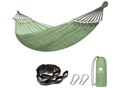 Camping Hangmat Ademend Mesh Hangmat met Spreader Bar Draagbare Outdoor/Indoor Hangmatten met Reistas Duurzame Hangmat tot 450 lbs met Boomriemen voor Wandelen Backpacking Achtertuin