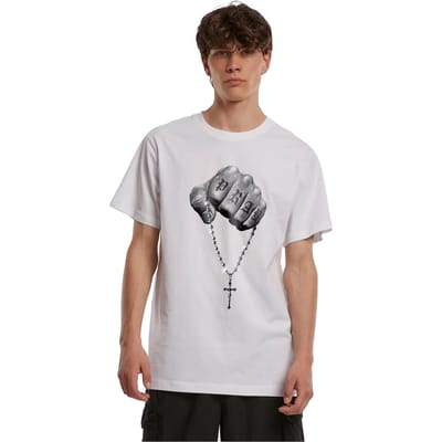 Mister Tee - Faith Meets Strength Heren Tshirt - XS - Wit