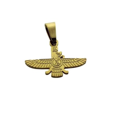 Faravahar Hanger Staal Goudkleurig 17x25mm