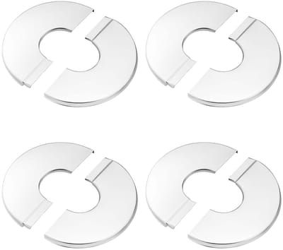 Set van 4 Ronde Roestvrijstalen Wandflenzen, 25mm Zelfklevende Platen voor Sanitair, Decoratieve Roestvrijstalen Dekplaten voor Kranen en Badkamers