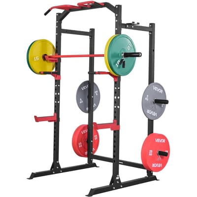 Cage de musculation Power Rack, Rack multifonctionnel pour Squats à la barre avec hauteur réglable, Équipement d'entraînement de musculation pour salle de sport à domicile avec supports en J et plus