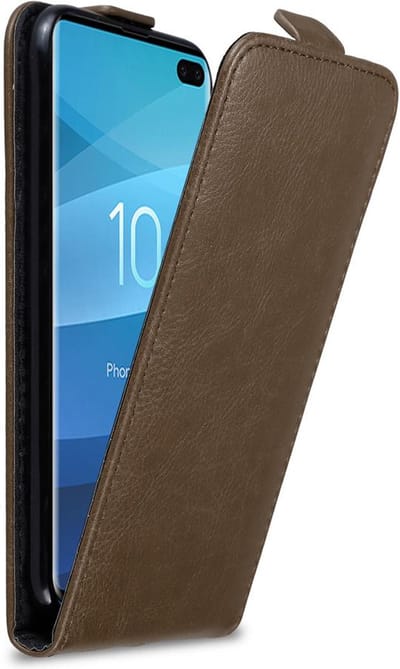 Cadorabo Hoesje geschikt voor Samsung Galaxy S10 PLUS in KOFFIE BRUIN - Beschermhoes in flip design Case Cover met magnetische sluiting