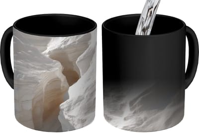 Magische Mok - Foto op Warmte Mokken - Koffiemok - Kloof - Wit - Sneeuw - Magic Mok - Beker - 350 ML - Theemok